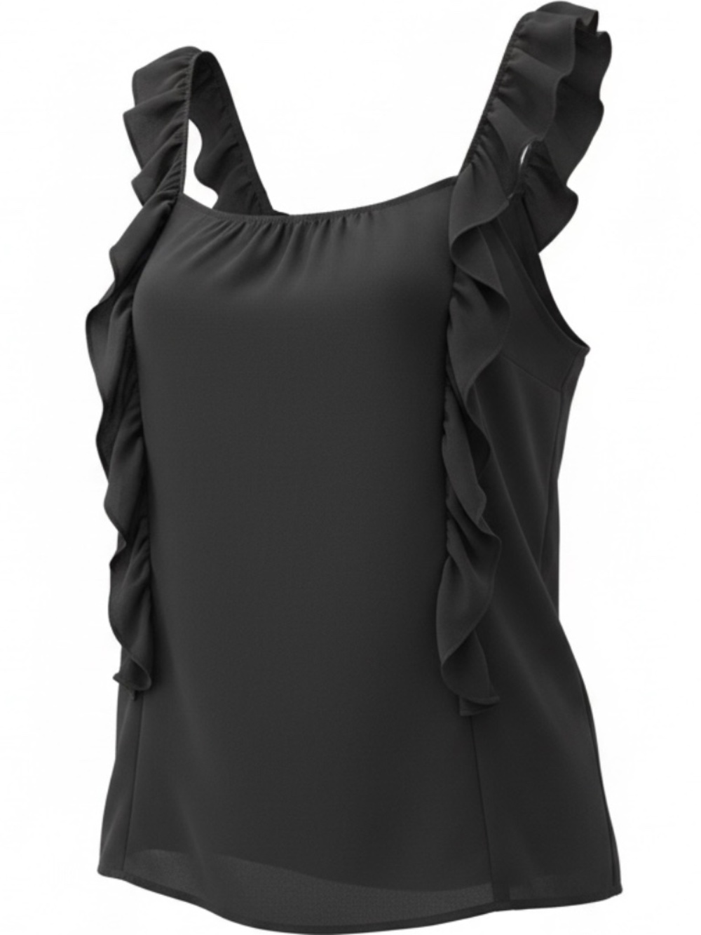 LOFT - charcoal gray sleeveless chiffon blouse